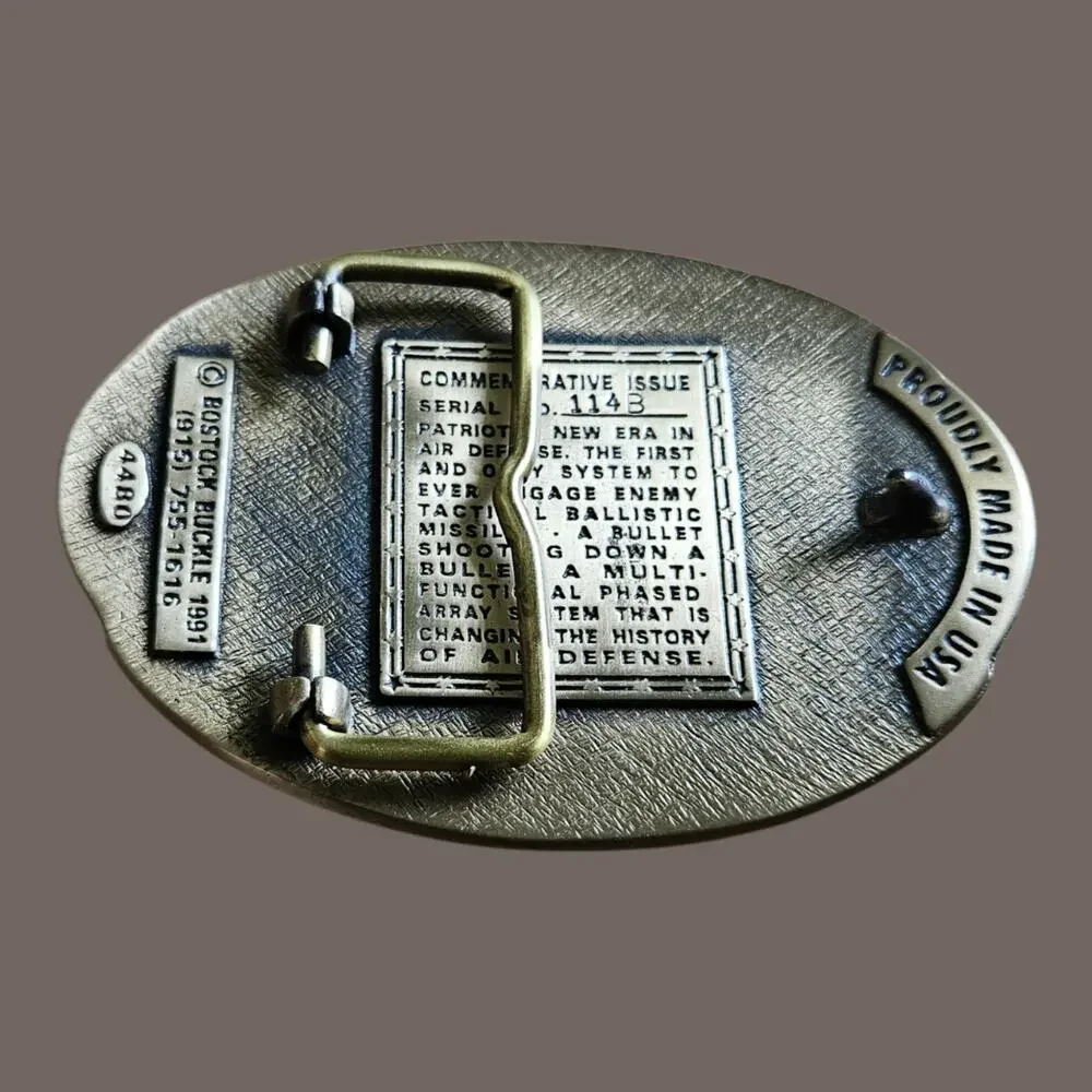 Vintage 1991 Operation Desert Storm Patriot Missile Commemorative Belt Buckle